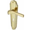 Heritage Brass Waldorf Art Deco Style Door Handles, Polished Brass (sold in pairs)
