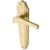 Heritage Brass Waldorf Art Deco Style Door Handles, Satin Brass (sold in pairs)