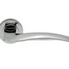 Manital Wind Door Handles On Round Rose, Polished Chrome (sold in pairs)