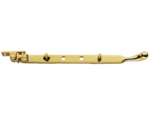 Bulb End Casement Window Stays (8", 10" Or 12"), Polished Brass