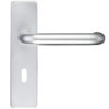 Zoo Hardware Architectural Return To Door Lever On Backplate, Satin Aluminium (sold in pairs)