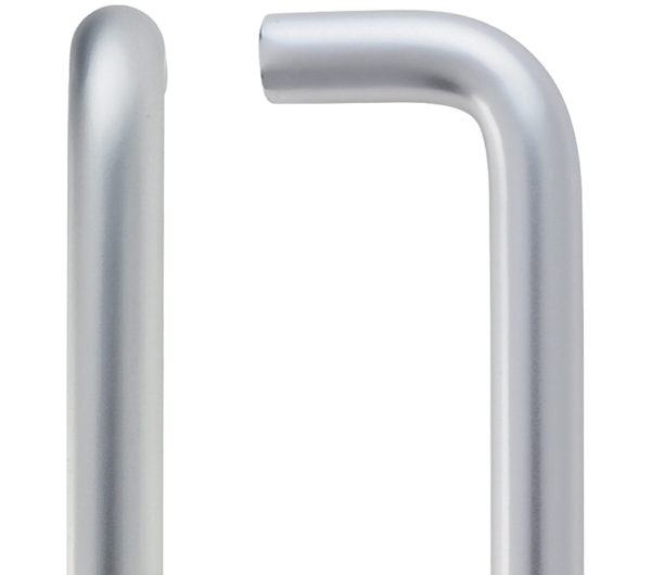 Zoo Hardware Architectural Aluminium D Pull Handles (19mm or 22mm Bar Diameter), Satin Aluminium