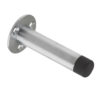 Zoo Hardware Cylinder Door Stop With Rose (76mm), Satin Chrome