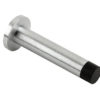 Zoo Hardware Cylinder Door Stop With Rose (80mm), Satin Chrome