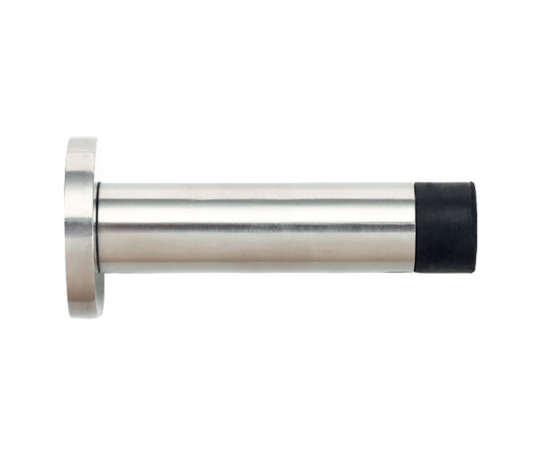 Zoo Hardware ZAS Cylinder Door Stop With Rose (70mm Length - 16mm Diameter), Polished Stainless Steel