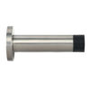 Zoo Hardware ZAS Cylinder Door Stop With Rose (70mm Length - 16mm Diameter), Satin Stainless Steel