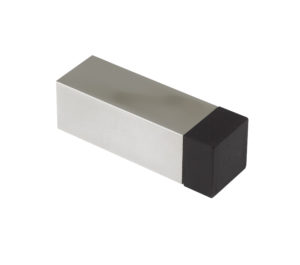 Zoo Hardware ZAS Square Cylinder Door Stop Without Rose (65mm Length - 20mm x 20mm Diameter), Satin Stainless Steel