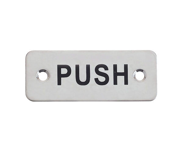 Zoo Hardware ZAS Radius PUSH Finger Plates (75mm x 30mm), Satin Stainless Steel