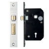 Zoo Hardware British Standard 5 Lever Chubb Retro-Fit Roller Sash Lock (67mm OR 80mm), Satin Stainless Steel