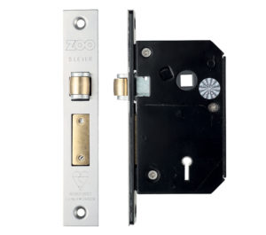 Zoo Hardware British Standard 5 Lever Chubb Retro-Fit Roller Sash Lock (67mm OR 80mm), Satin Stainless Steel
