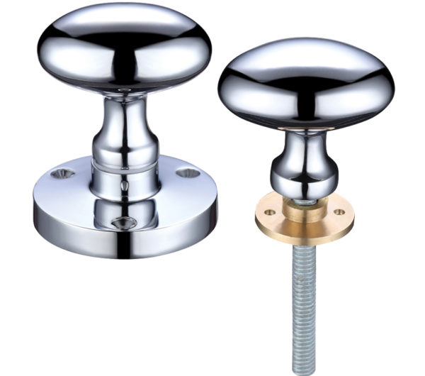 Zoo Hardware Contract Oval Rim Door Knobs, Polished Chrome (sold in pairs)