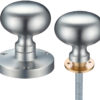 Zoo Hardware Contract Mushroom Rim Door Knobs, Satin Chrome (sold in pairs)