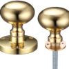 Zoo Hardware Contract Mushroom Rim Door Knobs, Polished Brass (sold in pairs)