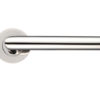 Zoo Hardware ZCS Architectural Mitred Lever On Round Rose, Polished Stainless Steel (sold in pairs)