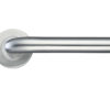 Zoo Hardware ZCS2 Radius Lever On Round Rose, Satin Stainless Steel (sold in pairs)