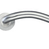 Zoo Hardware ZCS2 Contract Arched Lever On Round Rose, Satin Stainless Steel (sold in pairs)