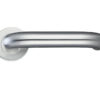 Zoo Hardware ZCS2 Contract RTD Lever On Round Rose, Satin Stainless Steel (sold in pairs)
