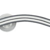 Zoo Hardware ZCS2 Contract Arched T-Bar Lever On Round Rose, Satin Stainless Steel (sold in pairs)
