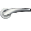 Zoo Hardware ZCS2 Contract Curved Lever On Round Rose, Satin Stainless Steel (sold in pairs)