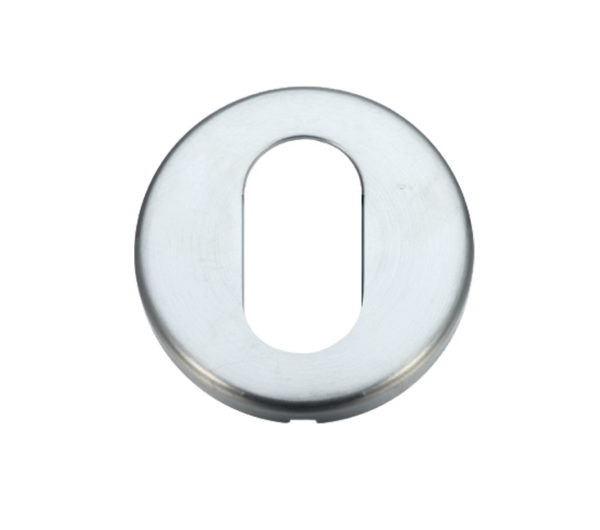 Zoo Hardware Stanza Contract Oval Profile Escutcheon, Satin Chrome