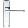 Zoo Hardware Stanza Leon Contract Door Handles On Backplate, Polished Chrome (sold in pairs)