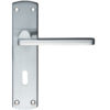 Zoo Hardware Stanza Leon Contract Door Handles On Backplate, Satin Chrome (sold in pairs)