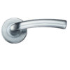 Zoo Hardware Stanza Seville Contract Lever On Round Rose, Satin Chrome (sold in pairs)