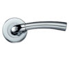 Zoo Hardware Stanza Girona Contract Lever On Round Rose, Dual Finish Satin Chrome & Polished Chrome (sold in pairs)