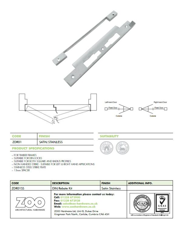 Zoo Hardware Din rebate kit - 13mm - Image 2