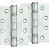 Zoo Hardware 4 Inch Steel Ball Bearing Door Hinges, Polished Chrome (sold in pairs)