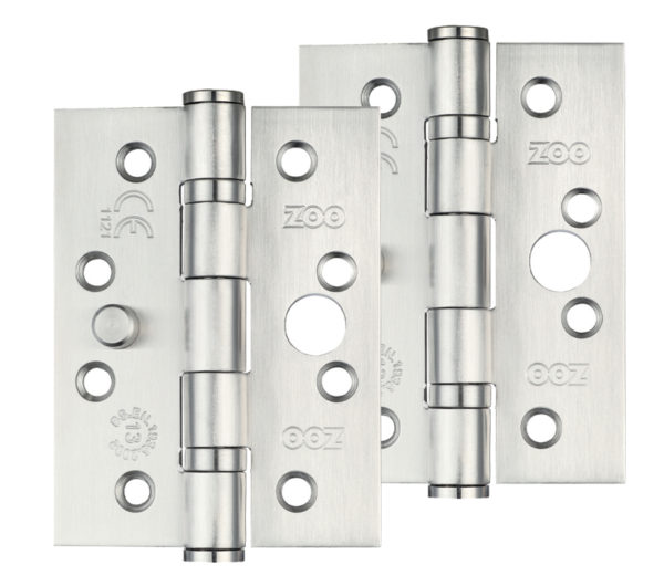 Zoo Hardware 4 Inch Grade 201 Dog Bolt Or Security Door Hinge, Satin Stainless Steel (sold in pairs)