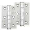 Zoo Hardware 3 Inch Grade 201 Washered Hinge, Polished Stainless Steel (sold in pairs)