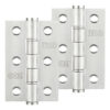 Zoo Hardware 3 Inch Grade 201 Washered Hinge, Satin Stainless Steel (sold in pairs)