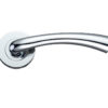 Zoo Hardware Stanza Florence Lever On Round Rose, Polished Chrome (sold in pairs)