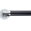 Zoo Hardware Stanza Milan Lever On Round Rose, Dual Finish Polished Chrome & Matt Black (sold in pairs)