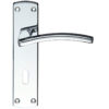 Zoo Hardware Stanza Toledo Contract Door Handles On Backplate, Polished Chrome (sold in pairs)