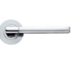 Zoo Hardware Stanza Venice Lever On Round Rose, Dual Finish Satin Chrome & Polished Chrome (sold in pairs)