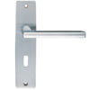 Zoo Hardware Stanza Venice Door Handles On Backplate, Satin Chrome (sold in pairs)