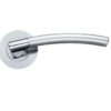 Zoo Hardware Stanza Amalfi Lever On Round Rose, Dual Finish Satin Chrome & Polished Chrome (sold in pairs)
