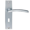 Zoo Hardware Stanza Amalfi Door Handles On Backplate, Satin Chrome (sold in pairs)