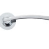 Zoo Hardware Stanza Adria Lever On Round Rose, Dual Finish Satin Chrome & Polished Chrome (sold in pairs)