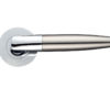 Zoo Hardware Stanza Atlanta Lever On Round Rose, Dual Finish Polished Chrome & Satin Nickel (sold in pairs)