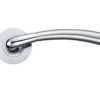 Zoo Hardware Stanza Saturn Lever On Round Rose, Dual Finish Satin Chrome & Polished Chrome (sold in pairs)