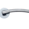 Zoo Hardware Stanza Olympus Lever On Round Rose, Dual Finish Satin Chrome & Polished Chrome (sold in pairs)