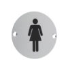 Zoo Hardware ZSA Door Sign - Female Sex Symbol, Satin Aluminium