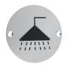 Zoo Hardware ZSA Door Sign - Shower Symbol, Satin Aluminium