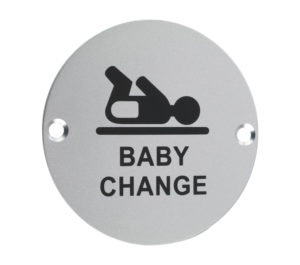Zoo Hardware ZSA Door Sign - Baby Change Symbol, Satin Aluminium