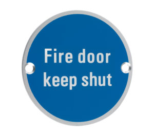 Zoo Hardware ZSA Door Sign - Fire Door Keep Shut, Satin Aluminium