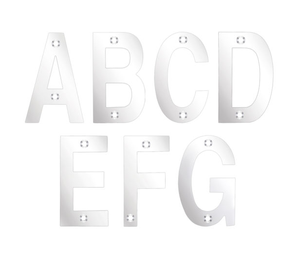 Zoo Hardware ZSN Letters 75mm (A-G), Polished Stainless Steel