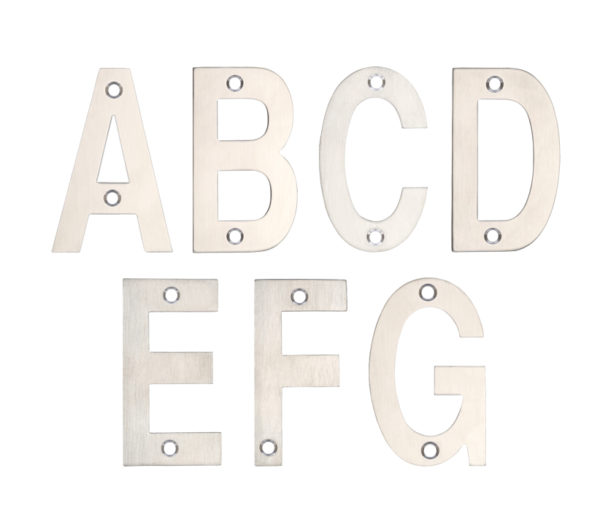 Zoo Hardware ZSN Letters 75mm (A-G), Satin Stainless Steel